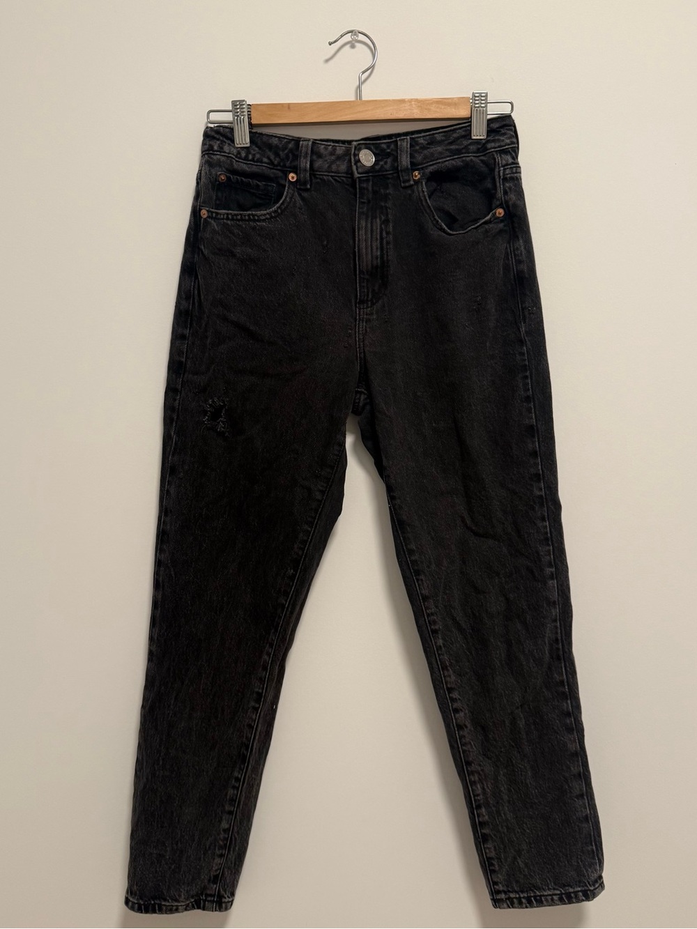 Garage Distressed Black Mom Jeans